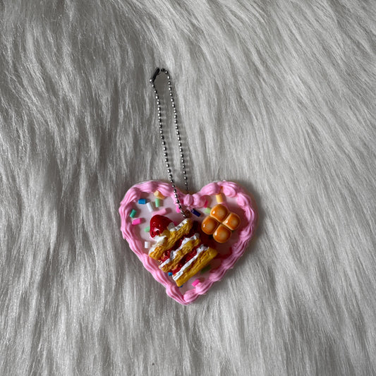 Cake with Food Decoden Keychain