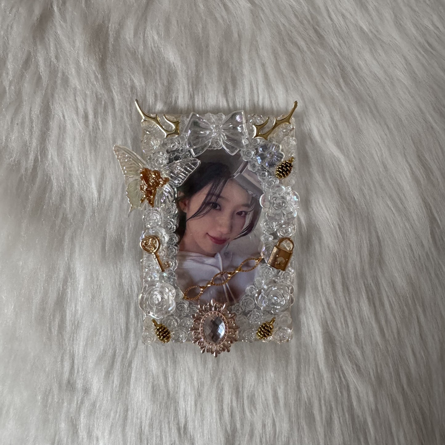 Clear with Antler and Golden Charms Decoden Toploader