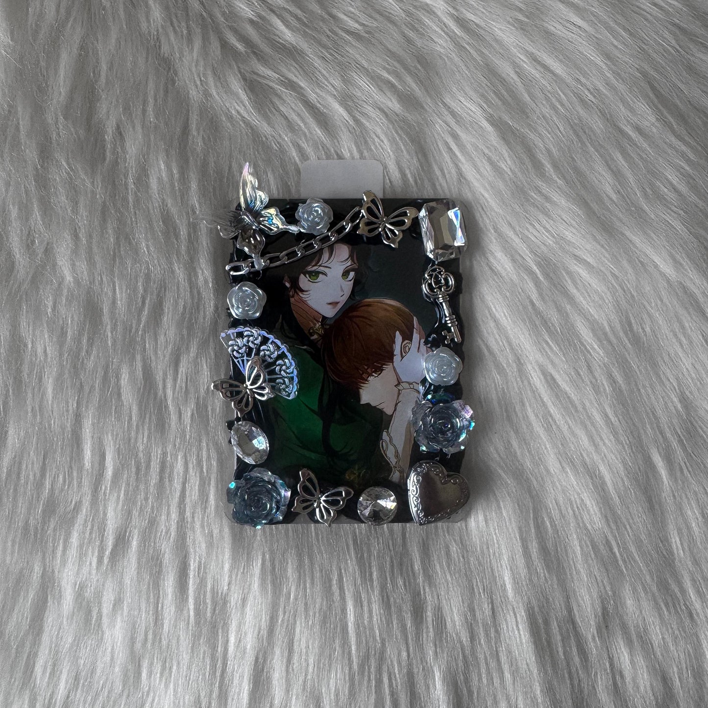 Black with Silver Charms Decoden Toploader