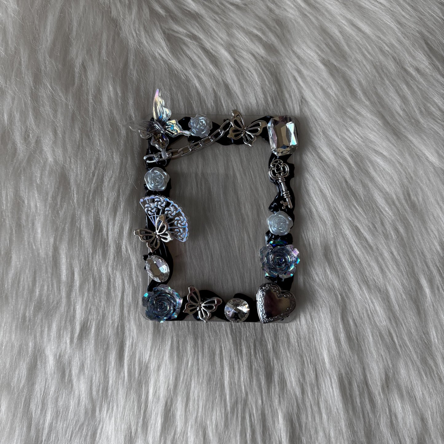 Black with Silver Charms Decoden Toploader