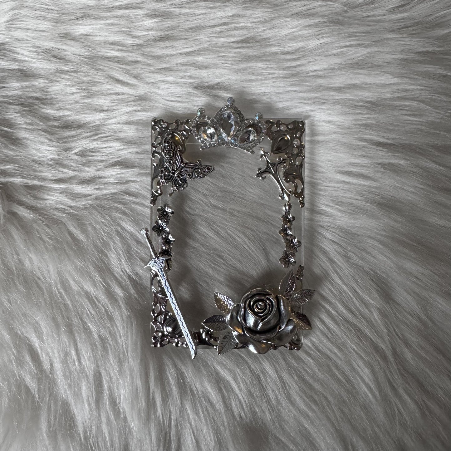 Clear with Silver Charms Decoden Toploader