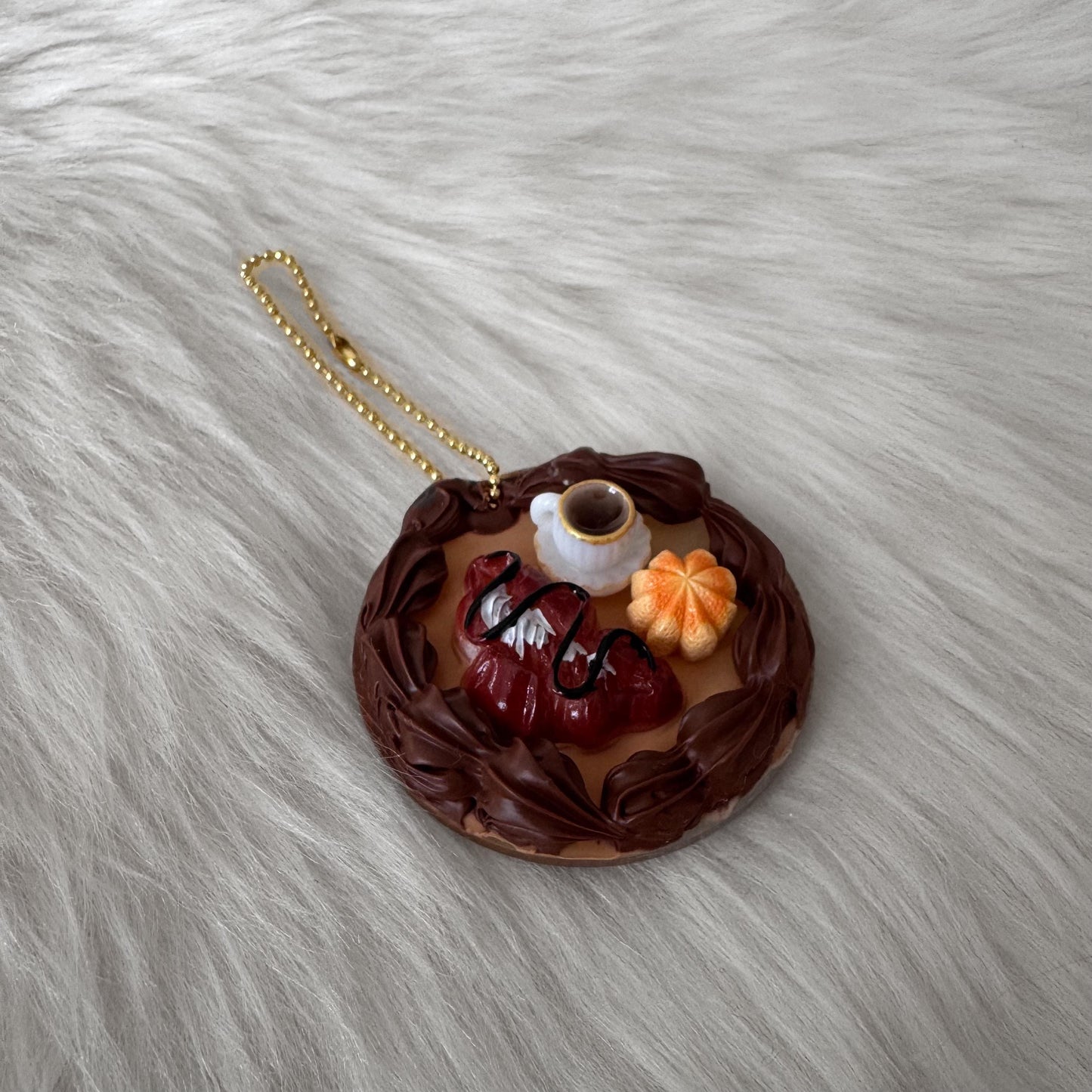 Coffee with Food Decoden Keychain