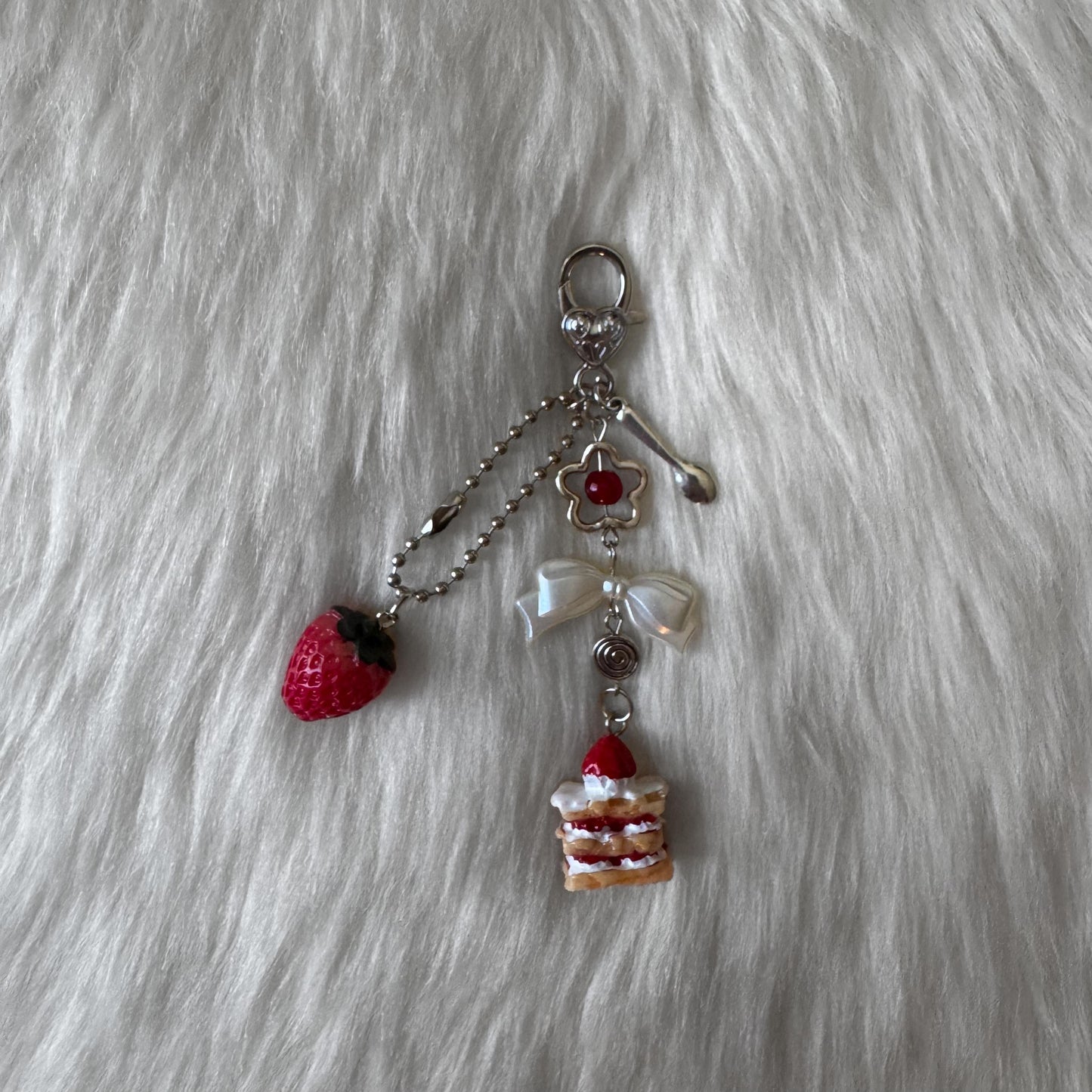 Red with Cake Keychain
