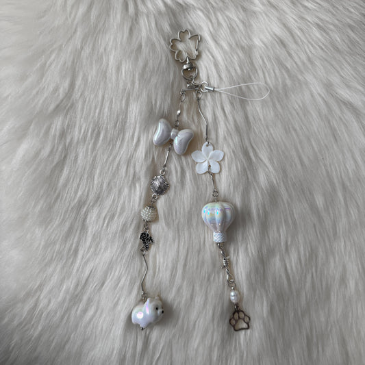 White Dog Keychain