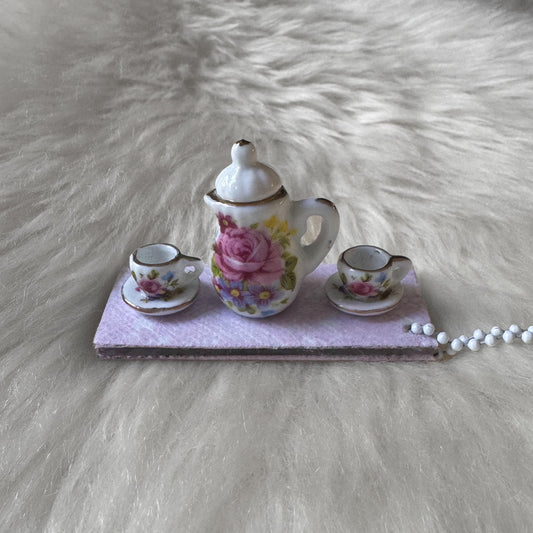 English Tea Set Decoden Keychain