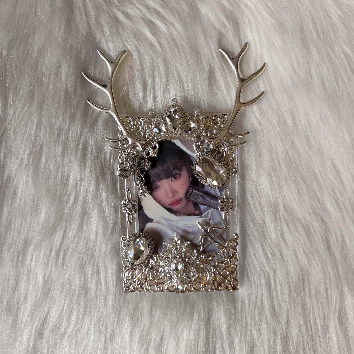 Clear with Antler and Silver Charms Decoden Toploader