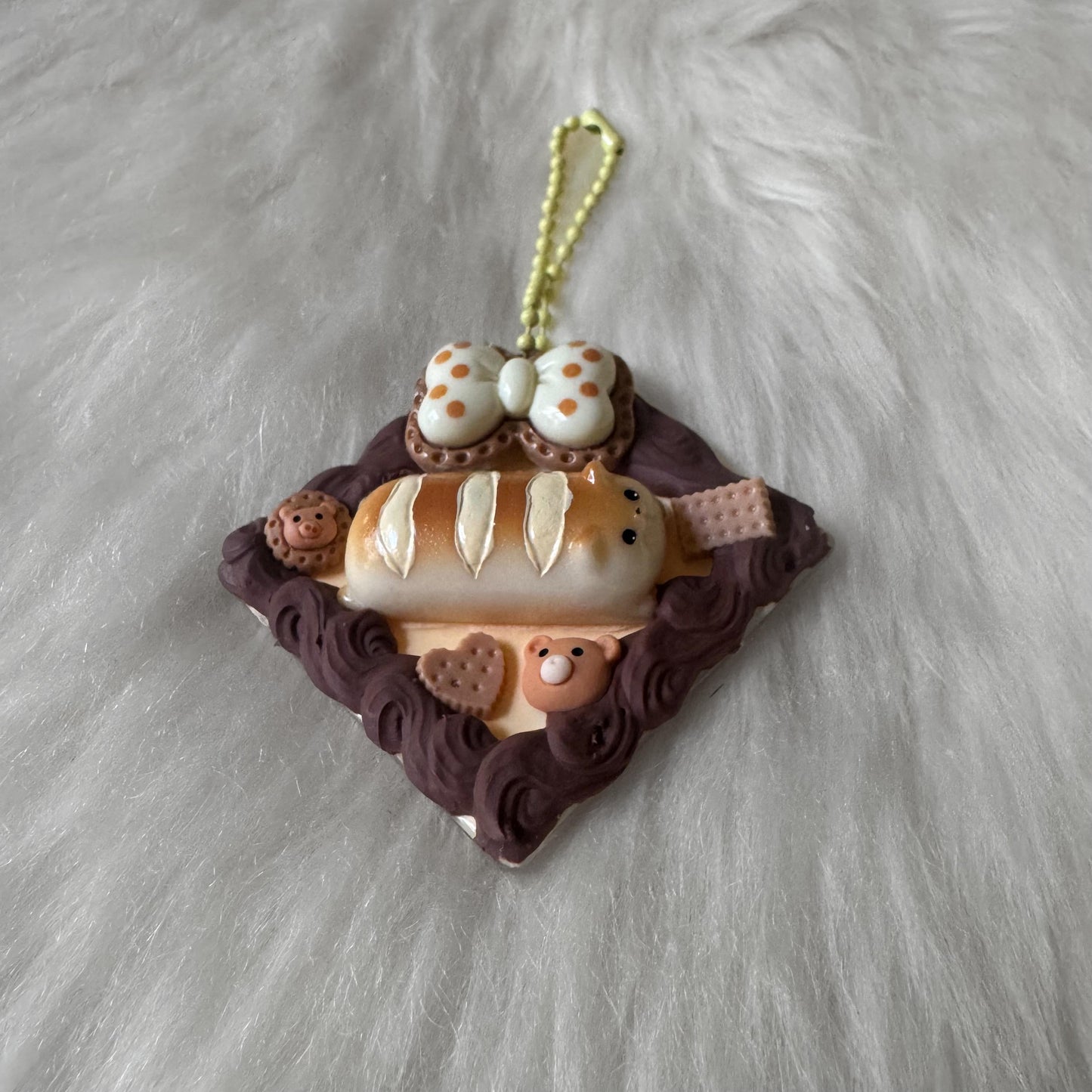 Hamster Bread Decoden Keychain