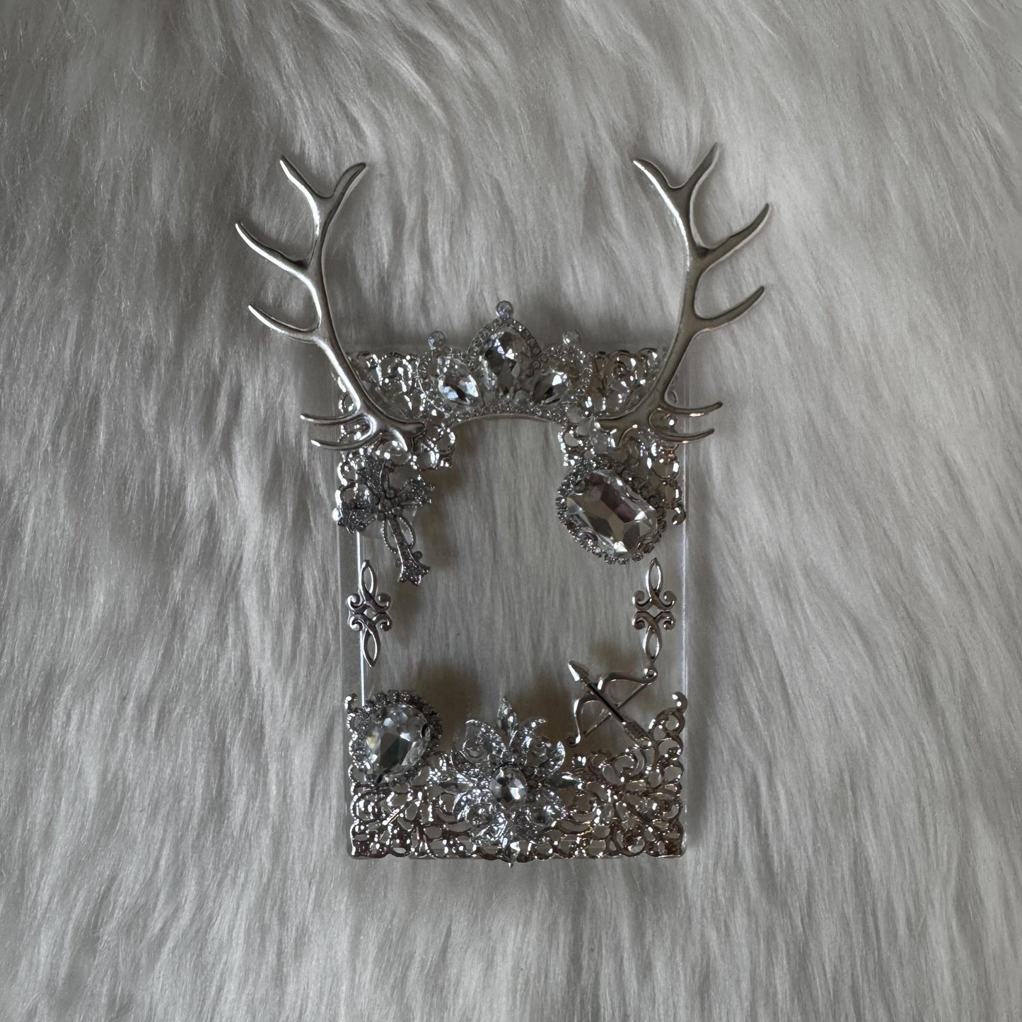 Clear with Antler and Silver Charms Decoden Toploader